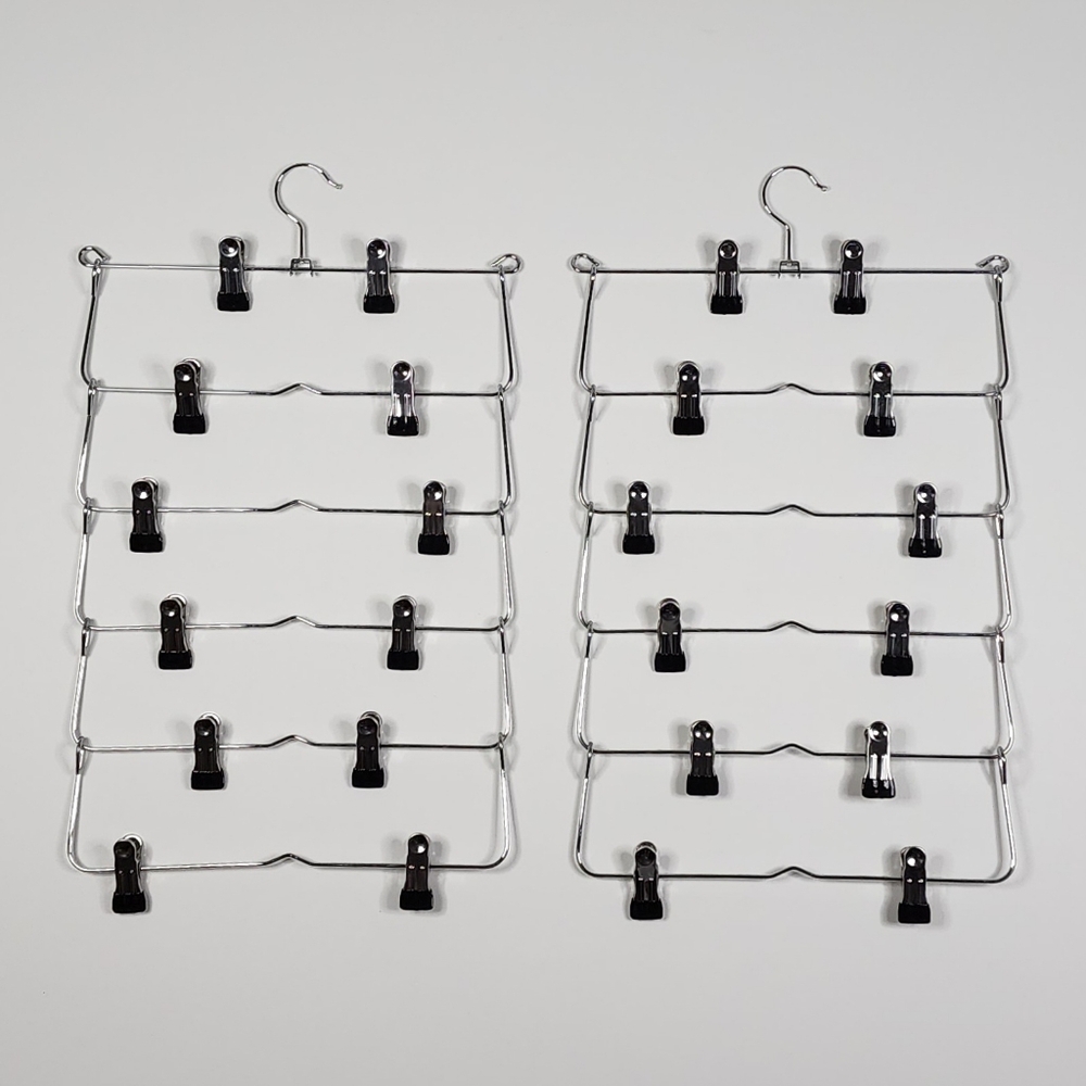 Hanger 6 Tier Clothes Organizer with Metal Clips Set of 2